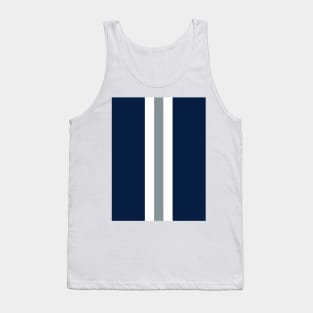 Retro American Football Stripes Dallas Navy, White, Silver Tank Top